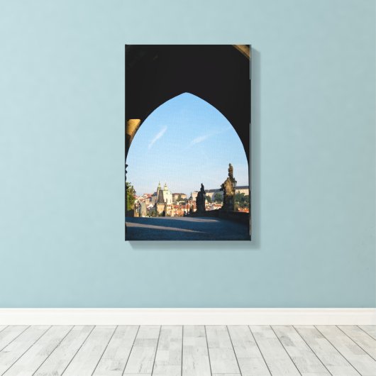 Toile Vue du pont Charles à Prague (Insitu (Plancher de Bois))