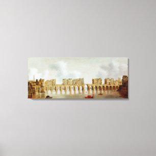 Toile Vue du pont de Londres, c.1632 (huile sur le