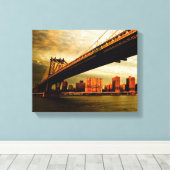 Toile Vue du pont de Manhattan du côté de Brooklyn (NYC) (Insitu (Plancher de Bois))