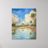 Toile Vue du pont piétonnier du lac (Recto)