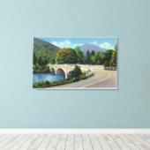 Toile Vue du pont sur la rivière Deerfield (Insitu (Plancher de Bois))