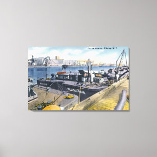 Toile Vue du port d'Albany, SS Iroquois en