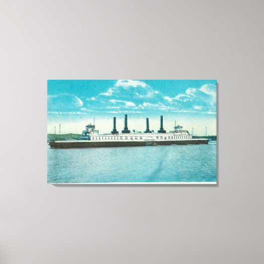 Toile Vue du SP Steamer Contra CostaPort Costa, CA (Recto)
