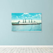 Toile Vue du SP Steamer Contra CostaPort Costa, CA (Insitu (Plancher de Bois))