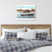 Toile Vue d'un bateau à la maison sur le lac (Insitu(Chambre))