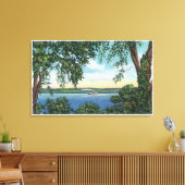 Toile Vue d'un bateau à vapeur sur le lac (Insitu(Salon))