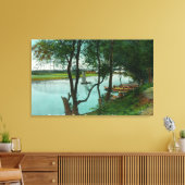 Toile Vue d'un débarquement en bateau sur la rivière rus (Insitu(Salon))