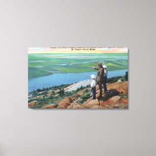 Toile Vue d'un garde forestier et des garçons semblant