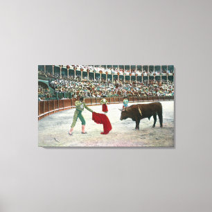 Toile Vue d'un Matador sur le point de projeter le BullS