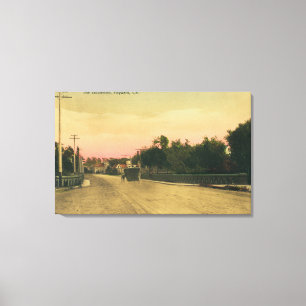 Toile Vue d'un Modèle-T Ford sur le boulevard