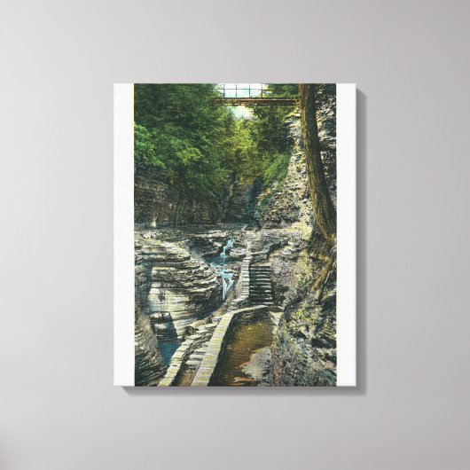 Toile Vue d'un pont de suspension (Recto)