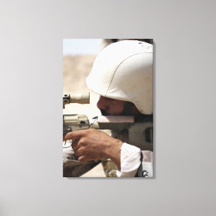 Toile Vue d'un sergent de l'armée irakienne dans une por