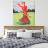 Toile Vue d'une femme en golf rouge (Insitu(Chambre))