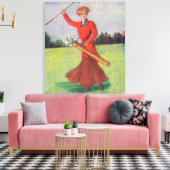 Toile Vue d'une femme en golf rouge (Insitu(Salon))