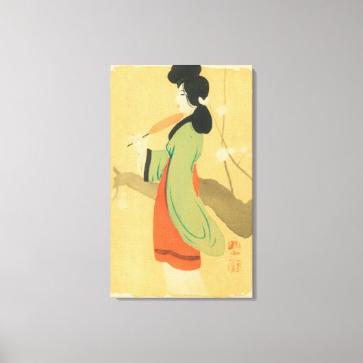 Toile Vue d'une Japonaise à ParisParis, France (Recto)