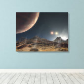 Toile Vue d'une lune hypothétique en orbite (Insitu (Plancher de Bois))