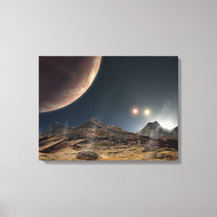 Toile Vue d'une lune hypothétique en orbite