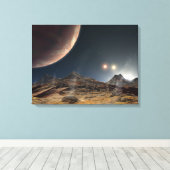 Toile Vue d'une lune hypothétique en orbite (Insitu (Plancher de Bois))