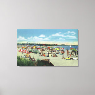 Toile Vue d'une plage serrée de Craigville