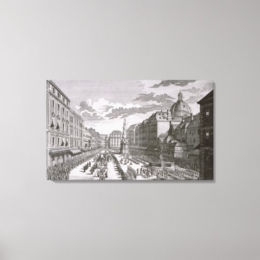 Toile Vue d'une procession dans le Graben (Recto)