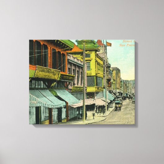 Toile Vue d'une rue Chinatown (Recto)