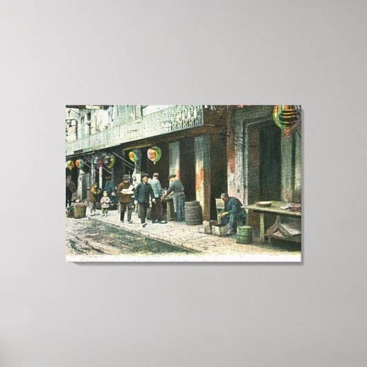 Toile Vue d'une rue dans Fish Alley (Recto)