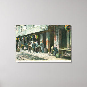 Toile Vue d'une rue dans Fish Alley