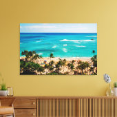 Toile Vue Élevée Sur La Plage De Waikiki, Honolulu 2 (Insitu(Salon))