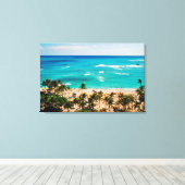 Toile Vue Élevée Sur La Plage De Waikiki, Honolulu 2 (Insitu (Plancher de Bois))