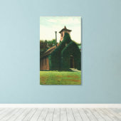 Toile Vue extérieure de la chapelle couverte de lierre, (Insitu (Plancher de Bois))