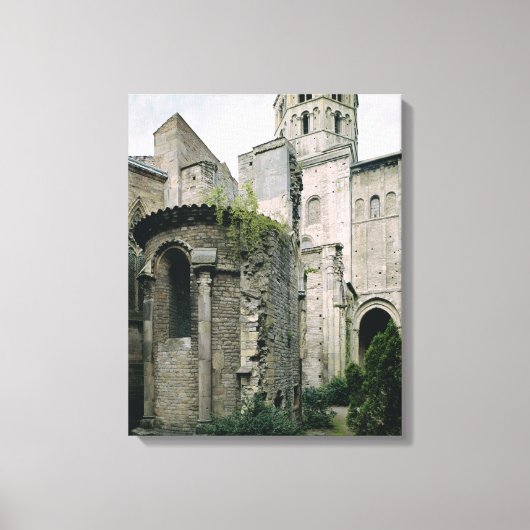 Toile Vue extérieure de l'apsidiole de l'abbaye (Recto)