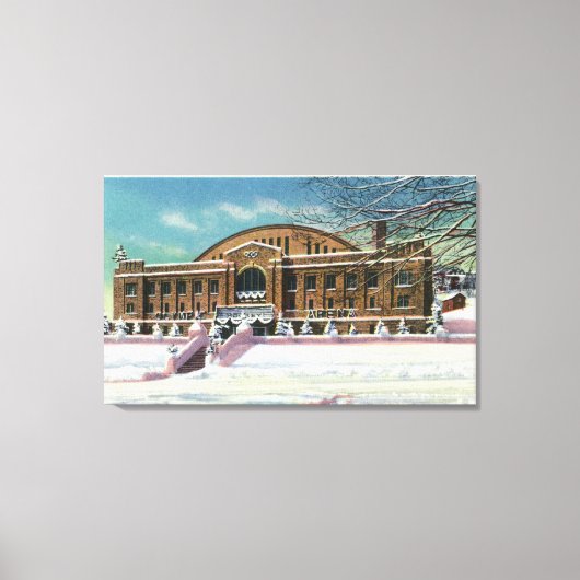 Toile Vue extérieure de l'arène olympique en hiver (Recto)