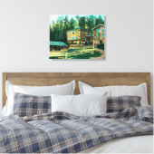 Toile Vue extérieure de l'école et du bureau de poste (Insitu(Chambre))