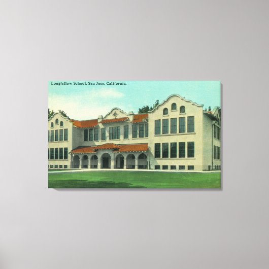 Toile Vue extérieure de l'école Longfellow (Recto)