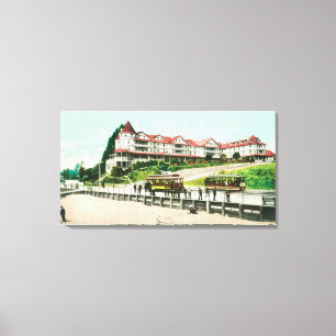 Toile Vue extérieure de l'hôtel de plage de mer