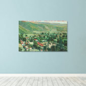 Toile Vue extérieure des sources thermales et jardins de (Insitu (Plancher de Bois))