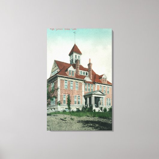 Toile Vue extérieure du lycée Yreka, CA (Recto)