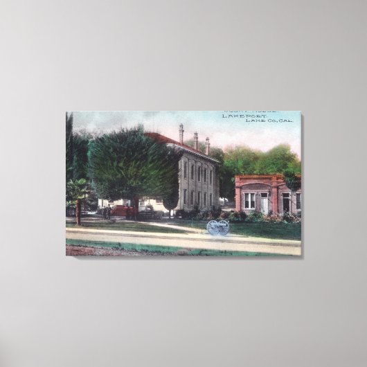 Toile Vue extérieure du palais de justice Lakeport, CA (Recto)