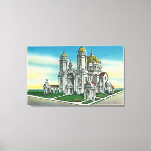 Toile Vue extérieure du Sanctuaire de notre Dame de (Recto)