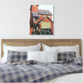 Toile Vue extérieure d'une mine, travailleurs sortant (Insitu(Chambre))