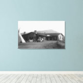 Toile Vue extérieure d'une tribu amérindienne (Insitu (Plancher de Bois))
