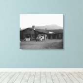 Toile Vue extérieure d'une tribu amérindienne (Insitu (Plancher de Bois))