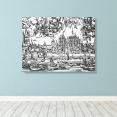 Toile Vue générale de Cologne, 1531 (gravure) (p/p pho (Insitu (Plancher de Bois))
