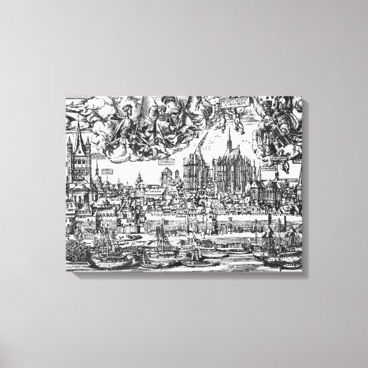 Toile Vue générale de Cologne, 1531 (gravure) (p/p pho (Recto)