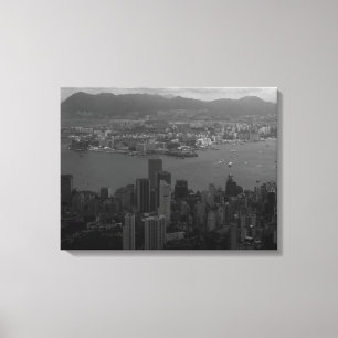 Toile Vue générale des gratte-ciel de la ville de Hong K