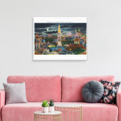 Toile Vue générale du Luna Park la nuit (Insitu(Salon))
