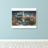 Toile Vue générale du Luna Park la nuit (Insitu (Plancher de Bois))