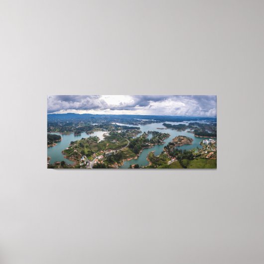 Toile Vue imprenable sur Guatape Antioquia Ciel nuageux (Recto)