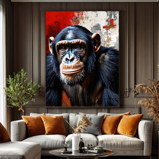 Toile Vue intense du Chimpanzé