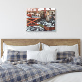 Toile Vue intérieure d'une cannerie Saumon (Insitu(Chambre))